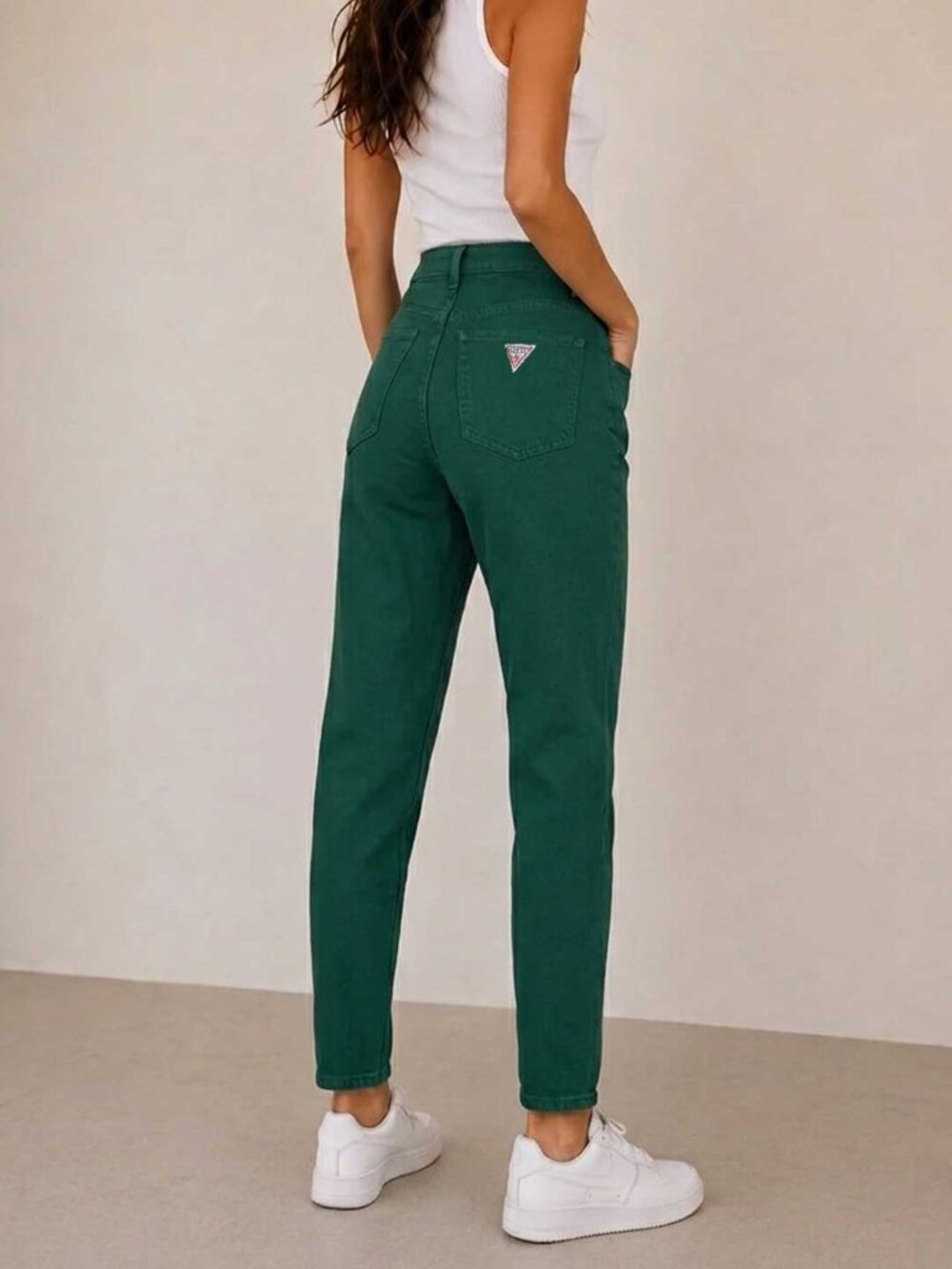Guess Vintage 80s Georges Marciano Tapered Green Denim Jeans 27